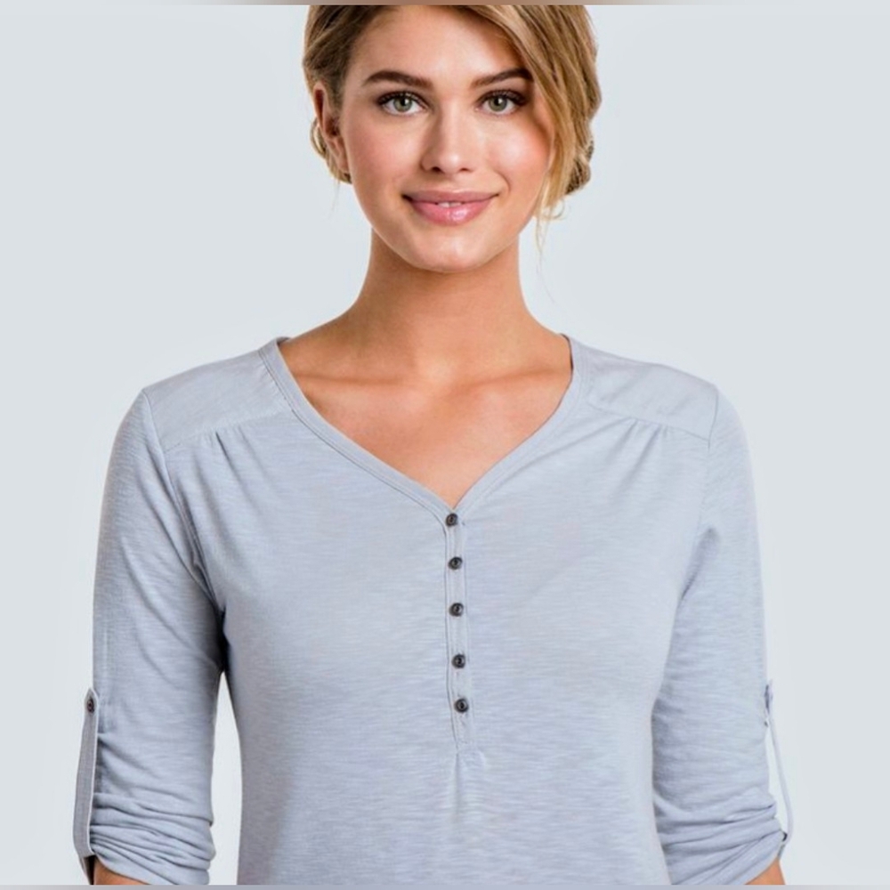 Kuhl 3/4 Sleeve Gray Shasta Henley Shirt sz S